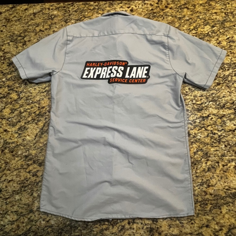 Harley-Davidson Employee Express Lane Service Center Staff Work Shirt Grey Men S
